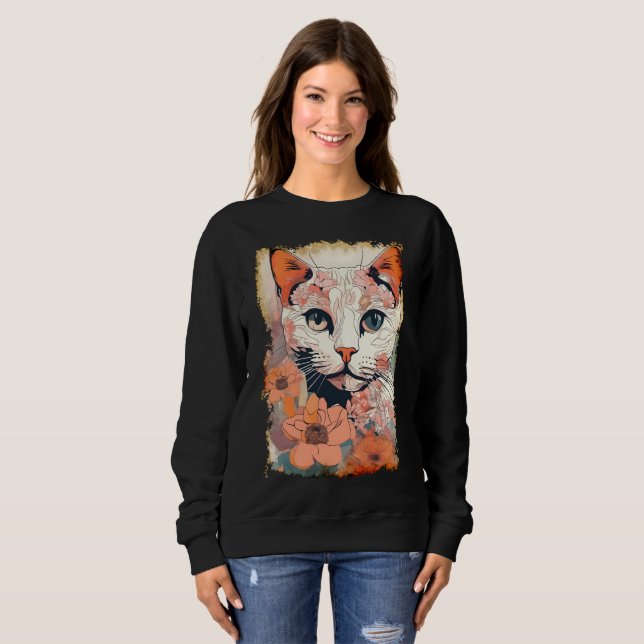 Konstnärlig katt t shirt (Hel framsida)