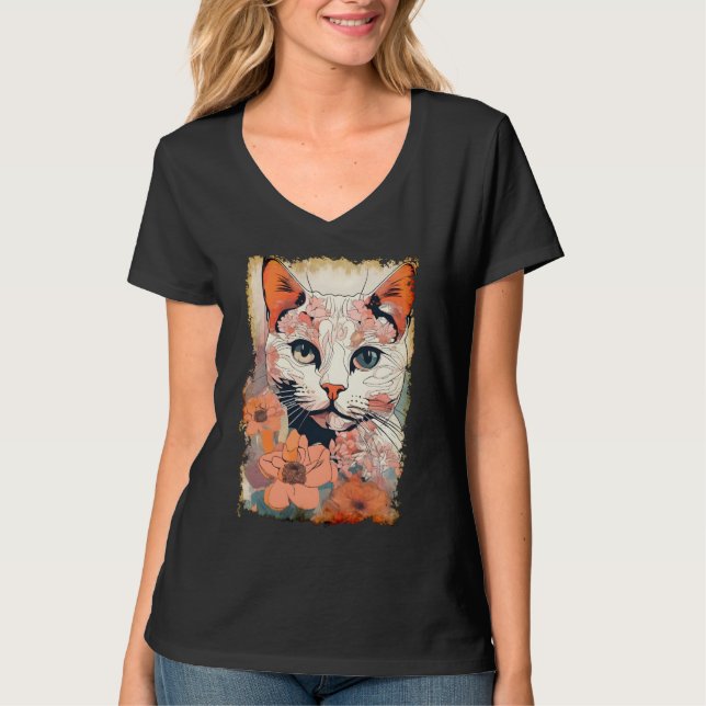 Konstnärlig katt t shirt (Framsida)