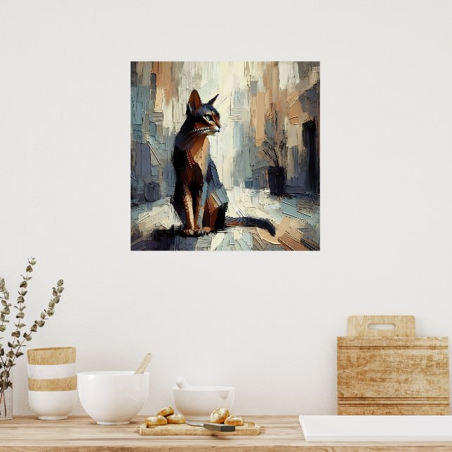 Konstnärlig kattposter poster (Kök)