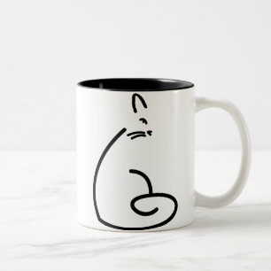 Konstnärlig kattSilhouette Två-Tonad Mugg