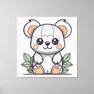 Konstnärlig Kawaii Magisk Koala Vektor Canvastryck