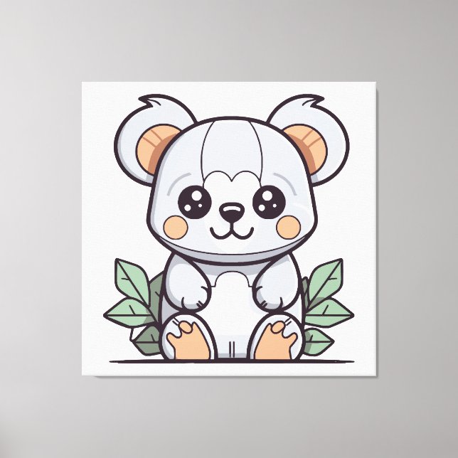 Konstnärlig Kawaii Magisk Koala Vektor Canvastryck (Framsida)
