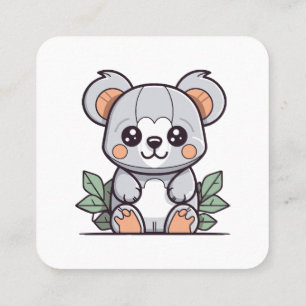 Konstnärlig Kawaii Magisk Koala Vektor Fyrkantigt Visitkort