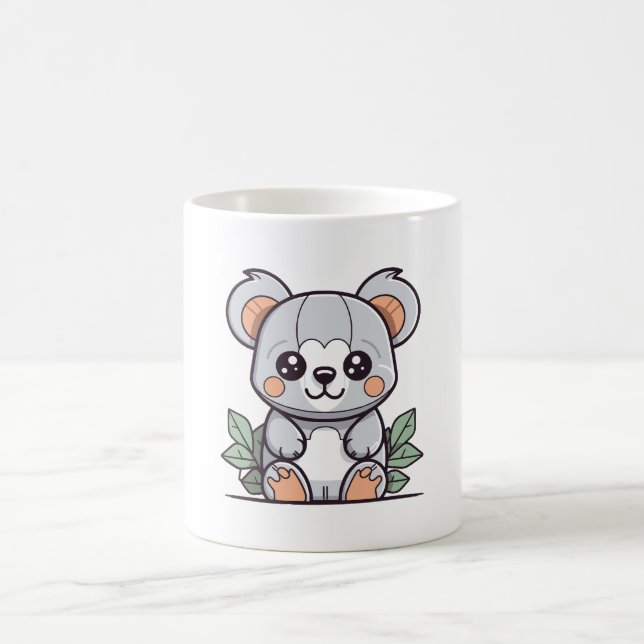 Konstnärlig Kawaii Magisk Koala Vektor Kaffemugg (Center)