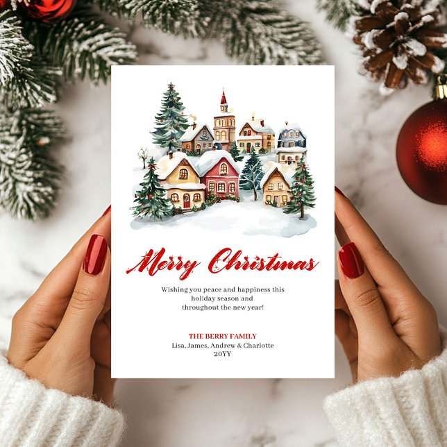 Konstnärlig klassisk julscen julkort (Artistic Classic Christmas Scene Greeting Card)