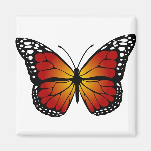Konstnärlig konst av Abstrakten Butterfly Monarch Magnet (Framsidan)