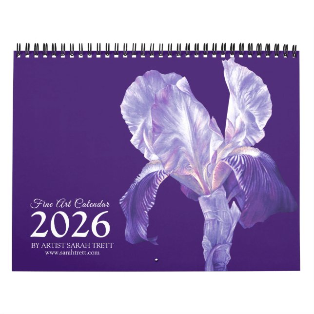 Konstnärlig konst av konstnären Sarah Trett blomma Kalender (Omslag)