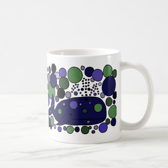 Konstnärlig konst för abstrakt för blåttspermaval kaffemugg (Höger)