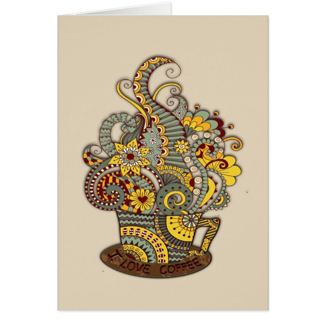 Konstnärlig konst i teckning hälsningskort (Framsidan)