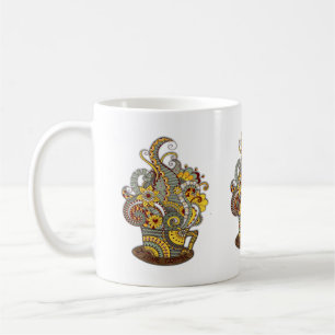 Konstnärlig konst i teckning kaffemugg