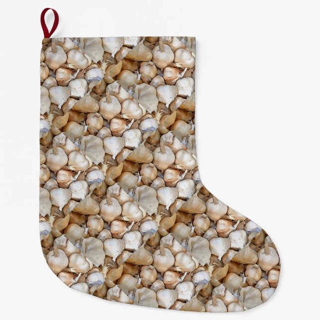 Konstnärlig konturkonst av Lökar Stor Julstrumpa (Framsidan)