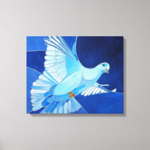 Konstnärlig konturkontur i Cerulean Blue Canvastryck