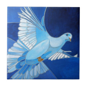 Konstnärlig konturkontur i Cerulean Blue Kakelplatta