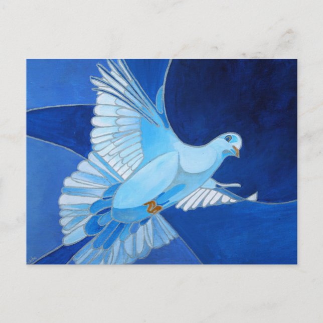 Konstnärlig konturkontur i Cerulean Blue Vykort (Framsida)