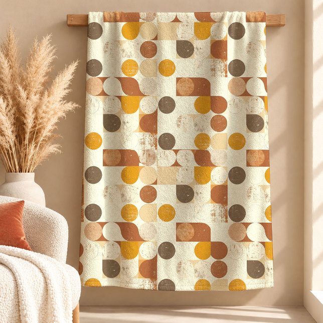 Konstnärlig kopparröd abstrakt form filt (Artistic Copper Rust Abstract Shapes Blanket)