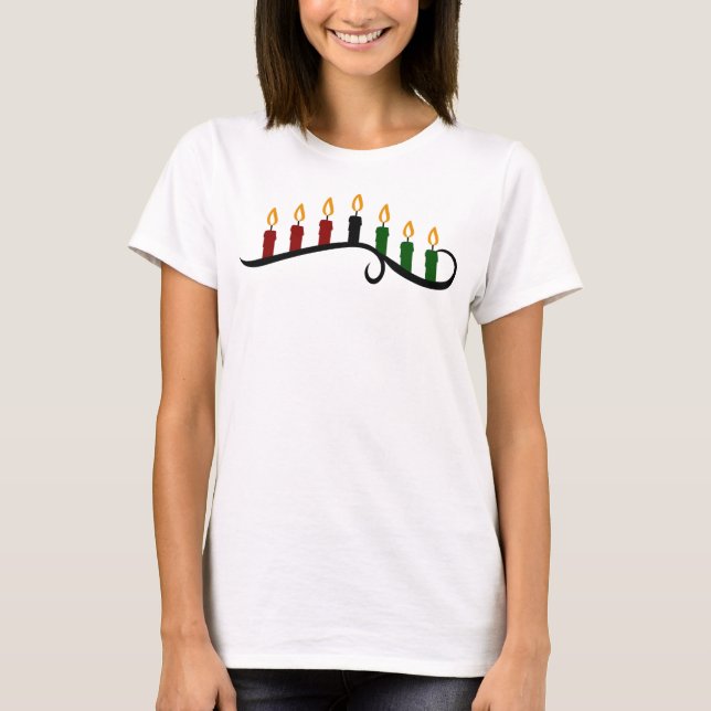 Konstnärlig Kwanzaa Kinara T Shirt (Framsida)