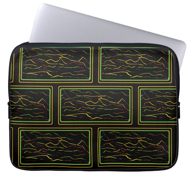 Konstnärlig laptopsleeve med iögonfallande mönster laptop fodral (Framsidan)