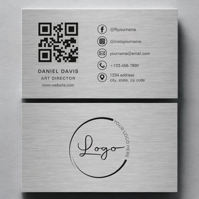 Konstnärlig ledare Metall QR-kod Visitkort (Skapare uppladdad)