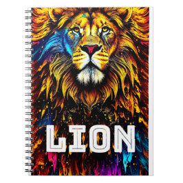 Konstnärlig Lejon konst Färg Stänk Anteckningsbok