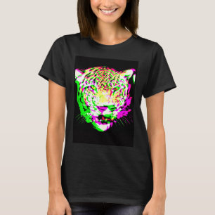 Konstnärlig Leopard Psykedelisk Djur Cool Färgrik T Shirt