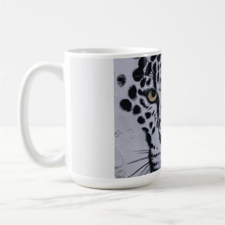 Konstnärlig leopardporträttbarnshoodie kaffemugg