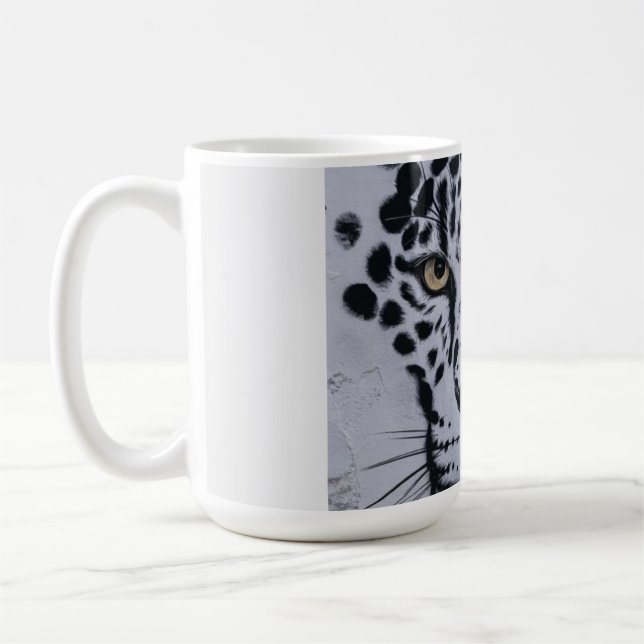 Konstnärlig leopardporträttbarnshoodie kaffemugg (Vänster)