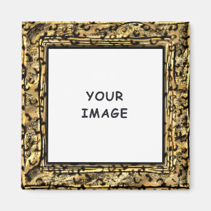 Konstnärlig leopardtryck fotoborder magnet