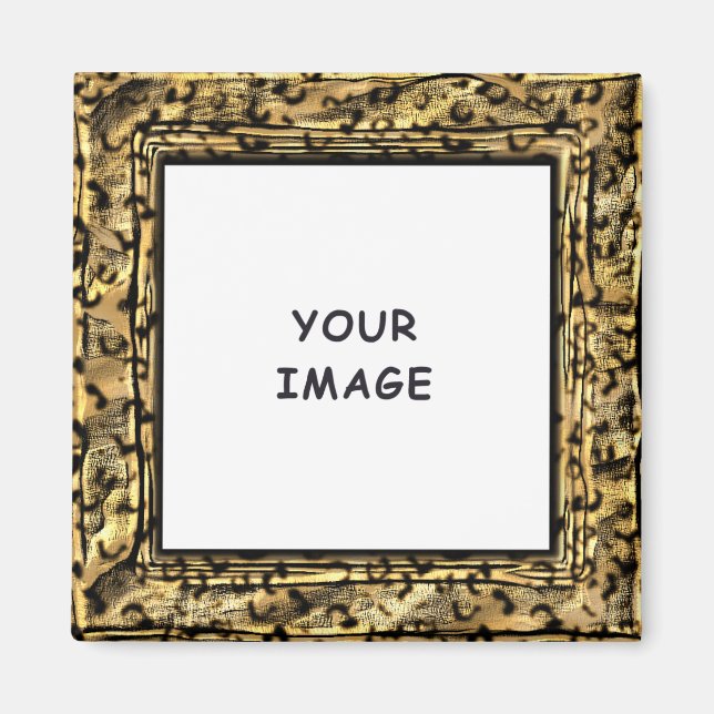 Konstnärlig leopardtryck fotoborder magnet (Framsidan)