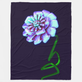 : Konstnärlig lila och blå blommig tryckt fleecefi Fleecefilt