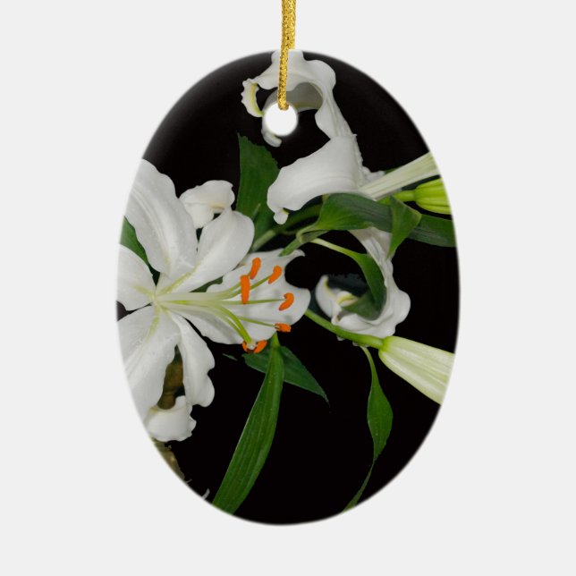 Konstnärlig Lily Collection-1 Julgransprydnad Keramik (Framsidan)