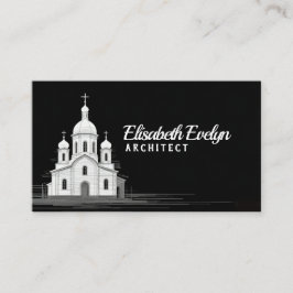 Konstnärlig Linje Konst Kyrka på Svart Visitkort
