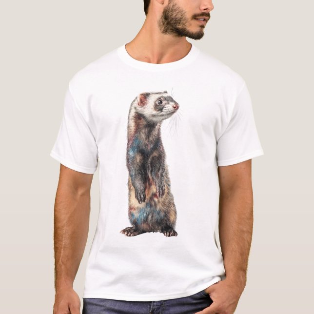 Konstnärlig Lurig Stående Fretill Iller Män T Shirt (Framsida)