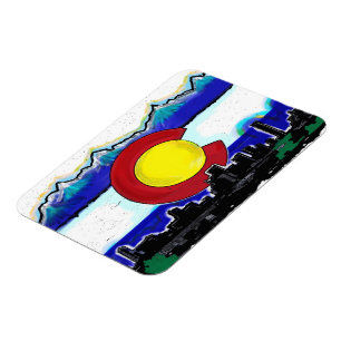 Konstnärlig magnet för Colorado flaggadenver