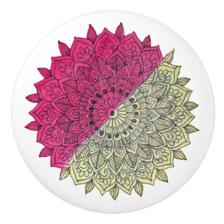 Konstnärlig Mandala Keramisk Knap Knopp
