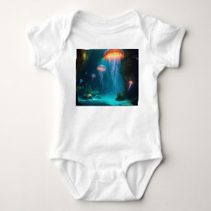 Konstnärlig manet t-shirt - Eterisk glöd på mörkt