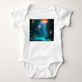 Konstnärlig manet t-shirt - Eterisk glöd på mörkt