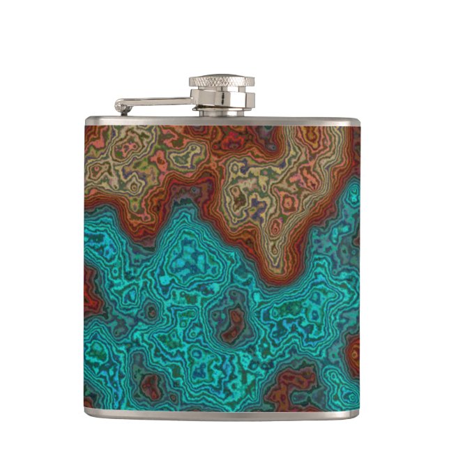 Konstnärlig Mineralsk Kartdesign> Hip Flask Fickplunta (Framsidan)