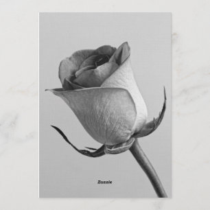 Konstnärlig minimalistisk svart och vit ros knopp inbjudningar