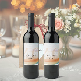 Konstnärlig modern regnbåge, Tack födelsedag Spritflaskor Etikett