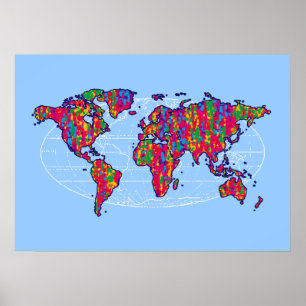 konstnärlig mond-dekorationsutskrift poster