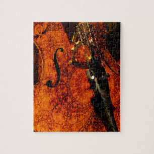 Konstnärlig mönstrad violoncelldesign pussel