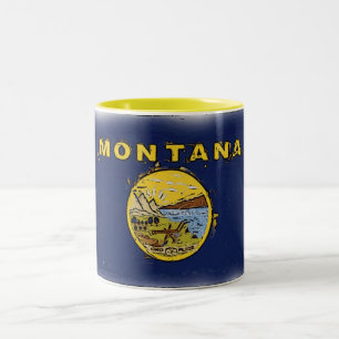 Konstnärlig Montana statlig flagga Två-Tonad Mugg