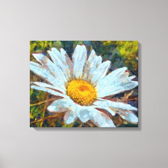 Konstnärlig närhet till en marguerit Daisy blomma Canvastryck (Framsida)