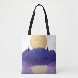Konstnärlig nattlandskapsillustration Totebag  Tygkasse