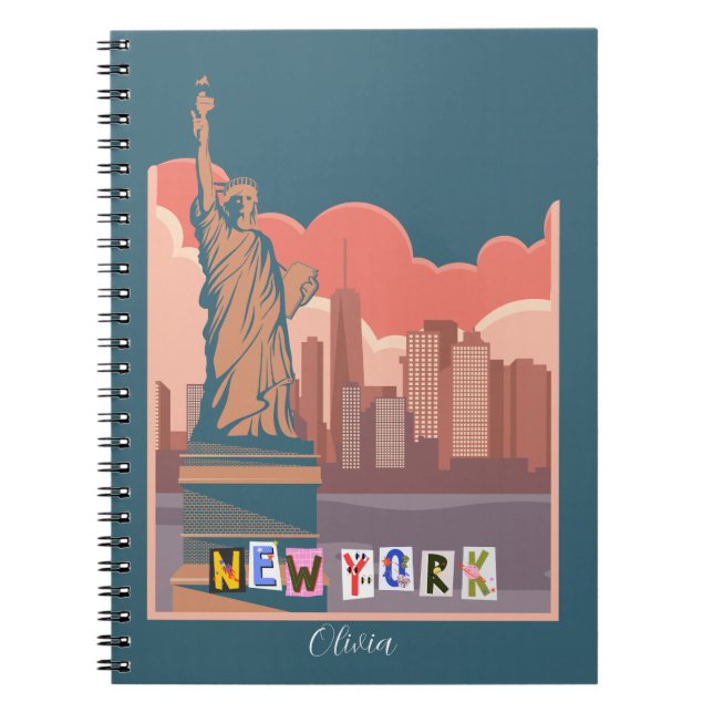 Konstnärlig New York Skyline Personlig Anteckningsbok (Framsidan)