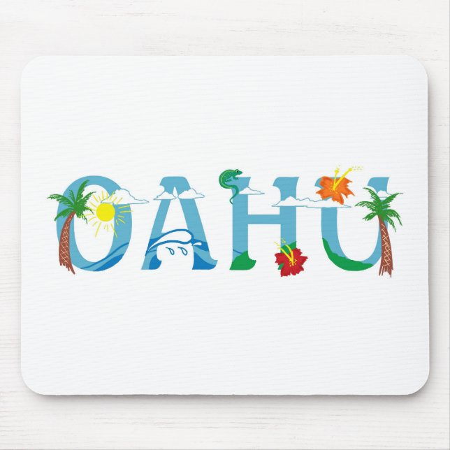 Konstnärlig Oahu Hawaii ord-konst Musmatta (Framsidan)