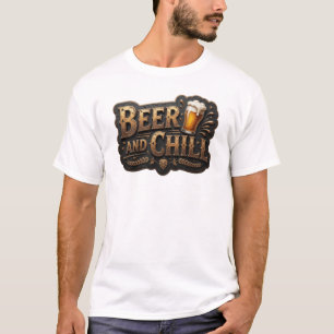Konstnärlig ÖL OCH CHILLA Tröjdesign T Shirt