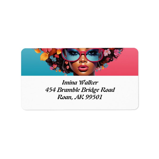 Konstnärlig omvänd: Diva Delight-etikett Adressetikett (Framsidan)