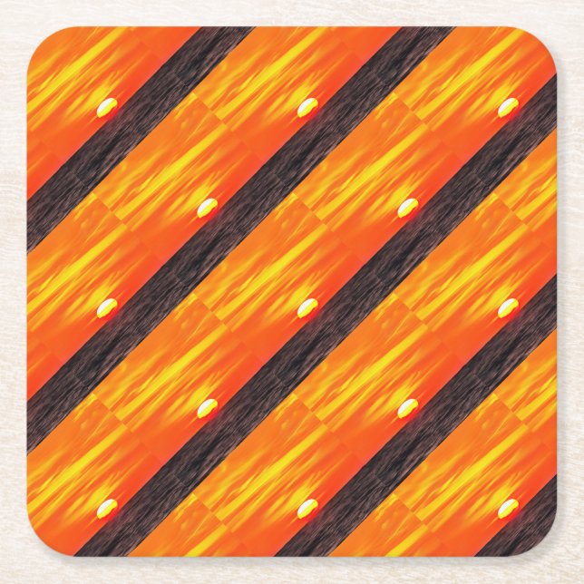Konstnärlig Orange Aegean Sunset Akyaka Underlägg Papper Kvadrat (Framsidan)