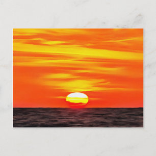 Konstnärlig Orange Aegean Sunset Akyaka Vykort